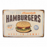 Metalskilt Hamburgers Best in town 20x30 cm.