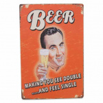 Metalskilt Beer 20x30 cm.