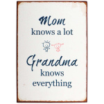 Metalskilt "Moms knows a lot.."