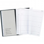 Indexplanner 2024, 9x17 cm. foldet grå vinyl