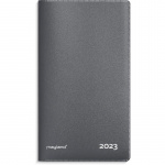 Indexplanner 2023, m/tlf register 9×17 cm. grå vinyl