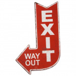 Metalskilt "EXIT way out" 25x40 cm.