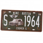 Nummerplade Mini Austin Cooper" 15x30 cm.