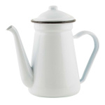 Kaffekande emalje, lille 0,9 ltr. hvid.