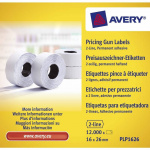 Prisetiket 26x16 mm. Hvid permanent (1200 stk./rulle) PLP1626