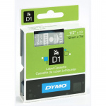 Dymo D1 tape 12 mm. hvid/klar 45020