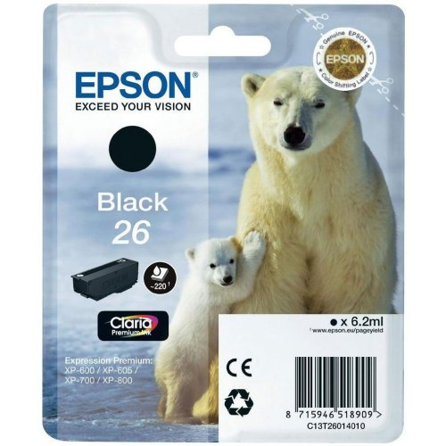 Blækpatron Epson T2601, sort