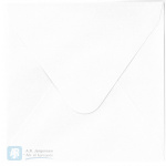 Kuvert 15x15 cm. 120 gr. metallic hvid (10 stk.)