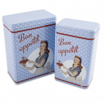 Metaldåser "Bon Appetit" sæt á 2 stk.