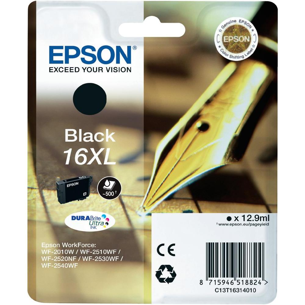 Blækpatron Epson T1631 XL, sort (500 sider) Fyldepen-serien Blækpatron Epson T1631 XL, sort (500 sider) Fyldepen-serien - Image 1