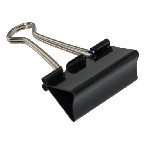 Æske med sorte Foldback papirklemmer på 40 mm fra BNT/Office.
