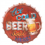 Metal kapsel Ice Cold Beer (Ø42 cm.)