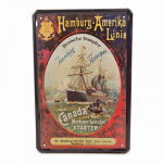 Metalskilt Hamburg-Amerika Linie 20x30 cm.