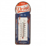 Termometer retro i metal "DRINK" Højde: 29 cm.