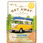 Metalskilt VW- Camp Adventure 10x14 cm.