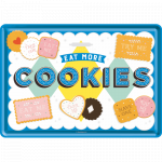 Metalskilt Eat more Cookies 10x14 cm.