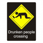 Metalskilt Drunken People Crossing 20x30 cm.