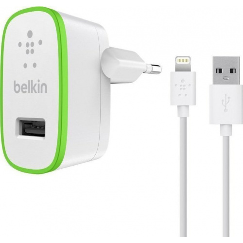 Iphone/Ipad Adaptor + 1,2 mtr. kabel, 2,4 A. Belkin