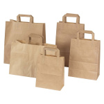 Bærepose, brun papir 80 gr. m/hank 320/160×350 mm. 25 ltr. (200 stk.) - Image 2