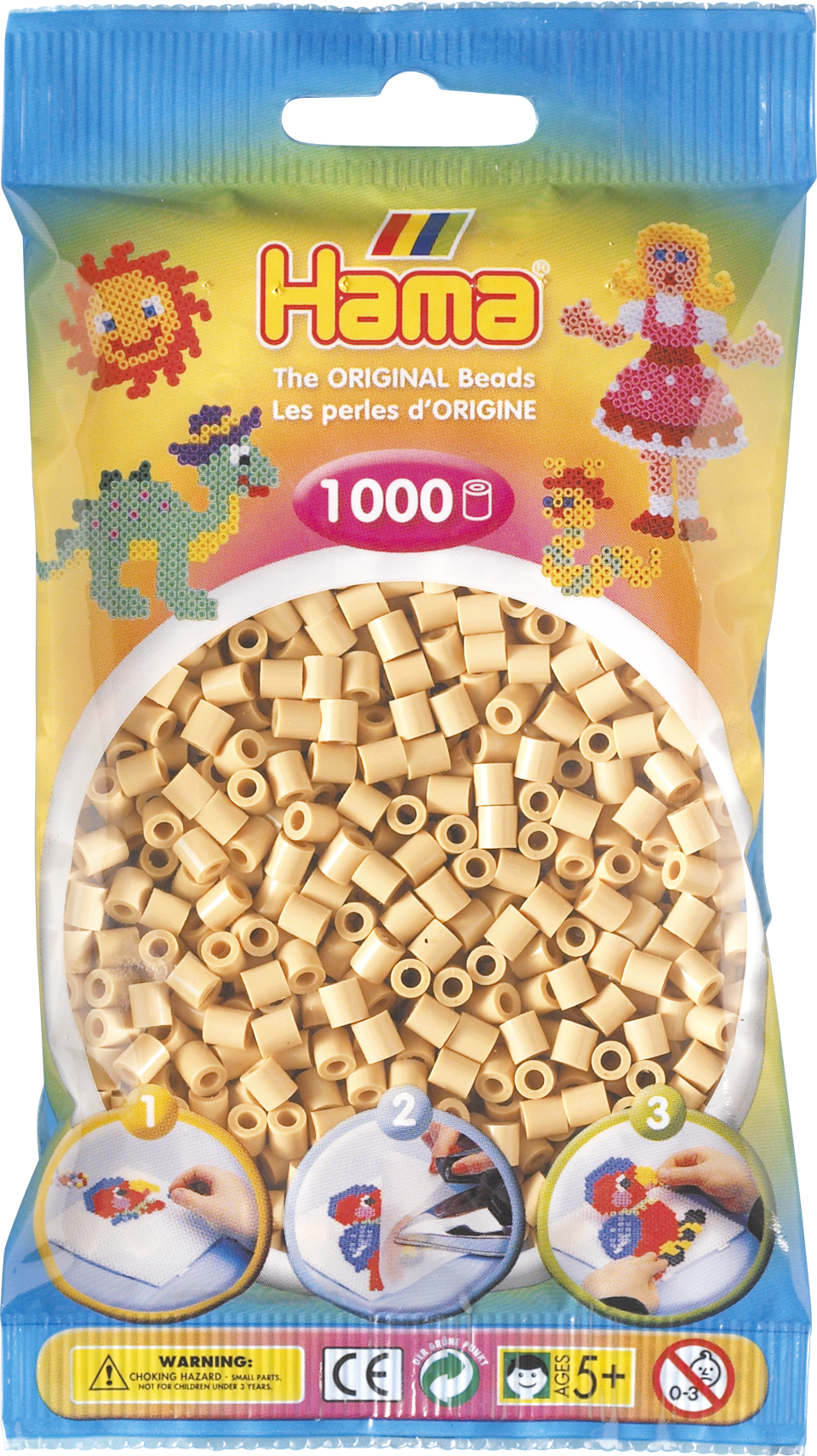 Perler Midi, pose med 1000 stk. Beige Perler Midi, pose med 1000 stk. Beige - Image 1