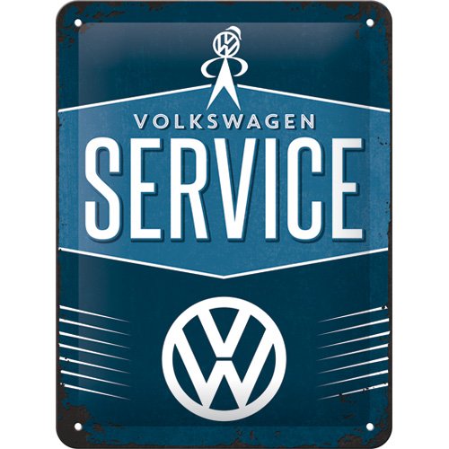 Metalskilt “VW SERVICE” 15×20 cm. Metalskilt "VW SERVICE" 15x20 cm. - Image 1