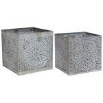 Lygtesæt 2 str. m/hulmønster, kvadratisk