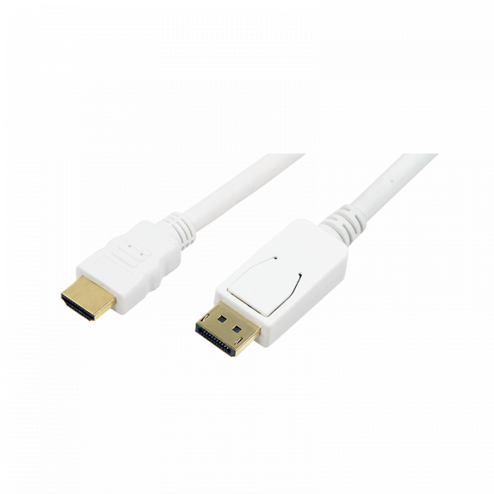 DisplayPort - HDMI 2,0 mtr. Hvid - Image 1
