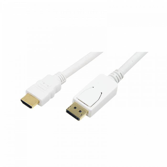 DisplayPort – HDMI 2,0 mtr. Hvid