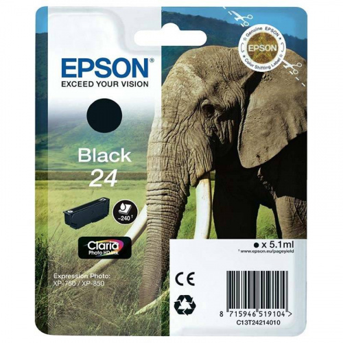 Blækpatron Epson 24  Sort