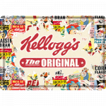 Metalskilt Kelloggs Collage 10x14 cm.
