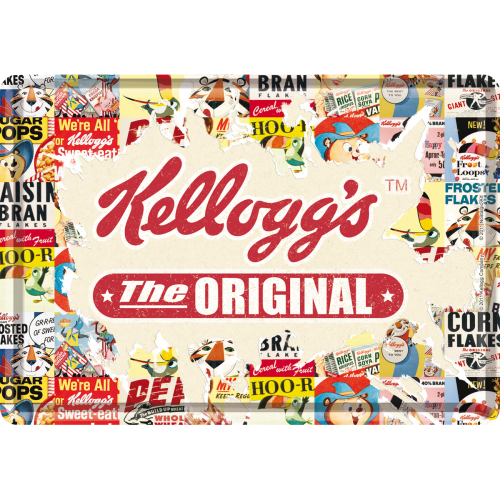 Metalskilt Kelloggs Collage 10×14 cm.