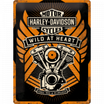 Metalskilt "Harley-Davidson Wild at Heart" 30x40 cm.