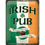 Metalskilt "Irish Pub" 30x40 cm.