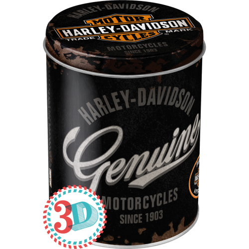 Metaldåse “H-D Genuine” (oval) 3D