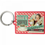 Nøglering "Have a Coffee" 6x4,5 cm.