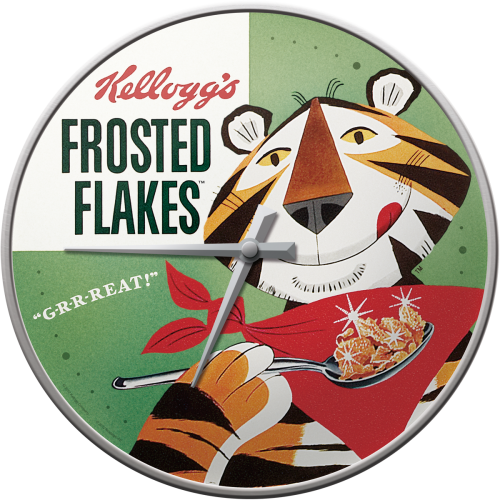 Vægur “Kelloggs Frosted Flakes” Ø31 cm.
