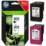Blækpatron HP 302 sort+farve