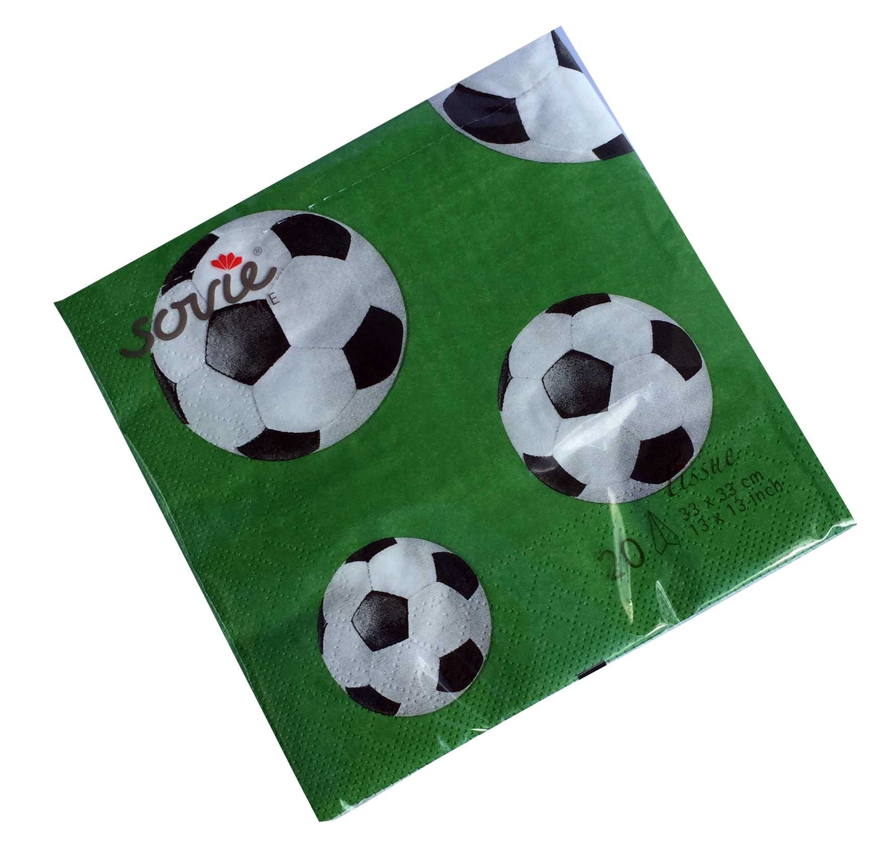 Servietter Sovie 33×33, 3-lags Fodbolde (20 stk.) 669461 Servietter Sovie 33x33, 3-lags Fodbolde (20 stk.) 669461 - Image 1