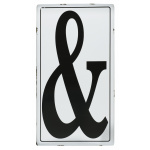 Metalskilt-/Emaljeskilt "&" 91,5 x 50,5 cm.