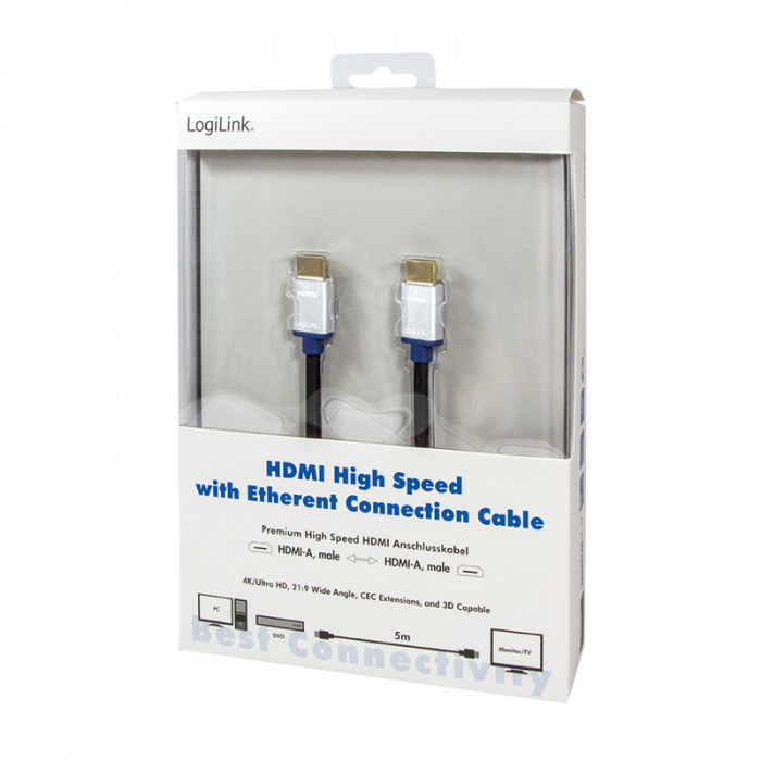 LogiLink® Internet HDMI kabel A-A, 5 mtr.
