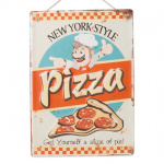 Metalskilt "New York Style PIZZA" 26x40 cm.