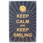Metalskilt Keep Smiling, 20x30 cm.