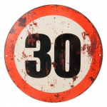 Trafikskilt 30 KM/T (Ø30 cm.)