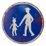 Trafikskilt gående/fodgængere (Ø30 cm.)