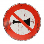 Trafikskilt Horn Forbudt (Ø30 cm.)