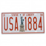 Nummerplade US "USA 1884" 15x30 cm.