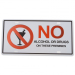 Nummerplade US  "NO Alcohol or Drugs" 15x30 cm.
