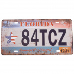 Nummerplade US  "Florida 84TCZ" 15x30 cm.