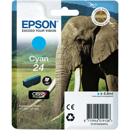 Blækpatron Epson T2422 Cyan (360 sider)
