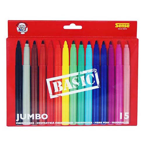 Fiberpenne Jumbo, Sence Basic (15 stk.) 10216